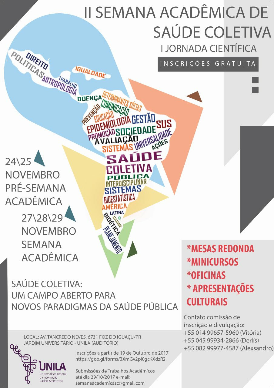 II Semana Acadêmica de Saúde Coletiva e I Jornada Científica 