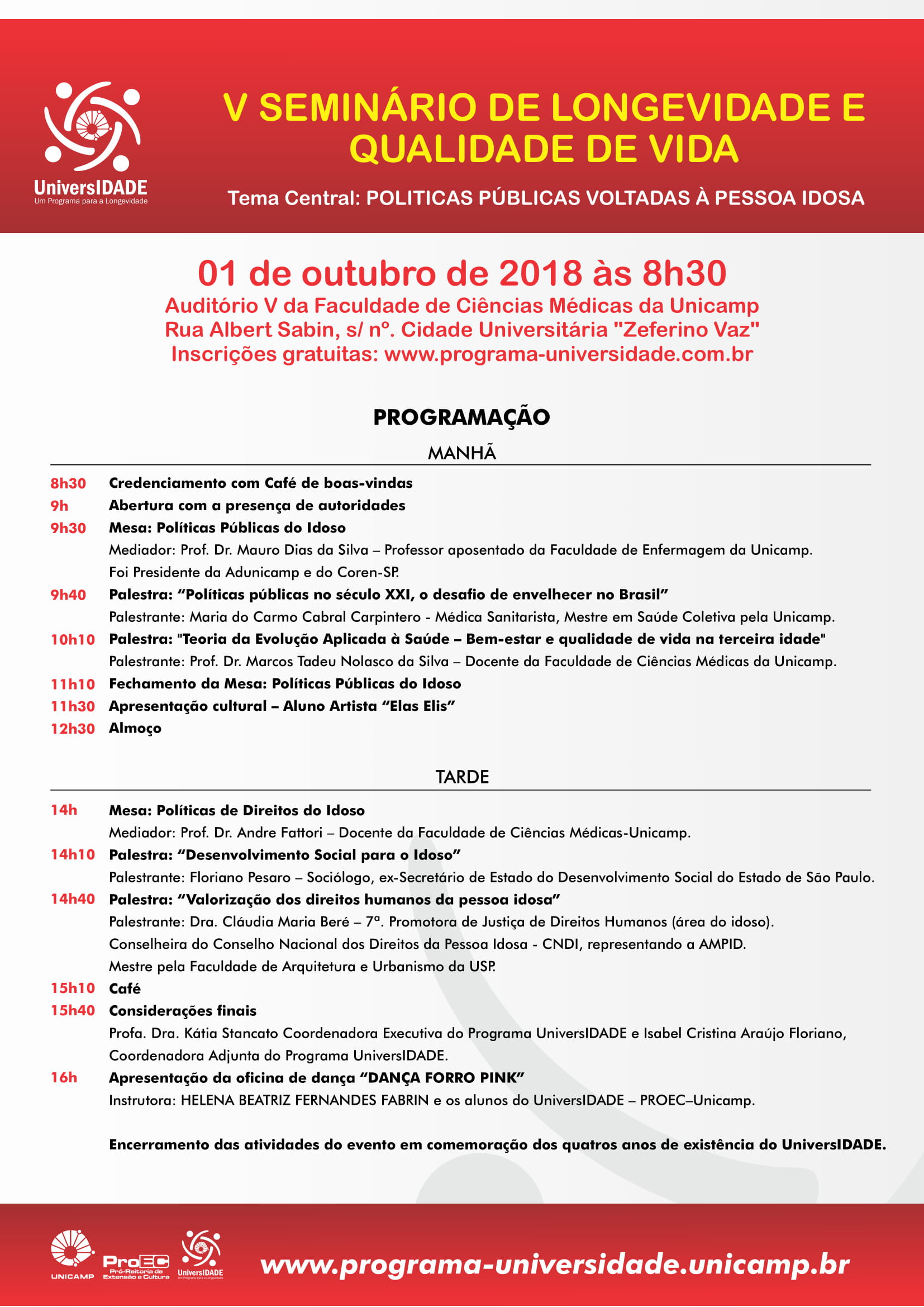 V Seminário de Longevidade e Qualidade de Vida