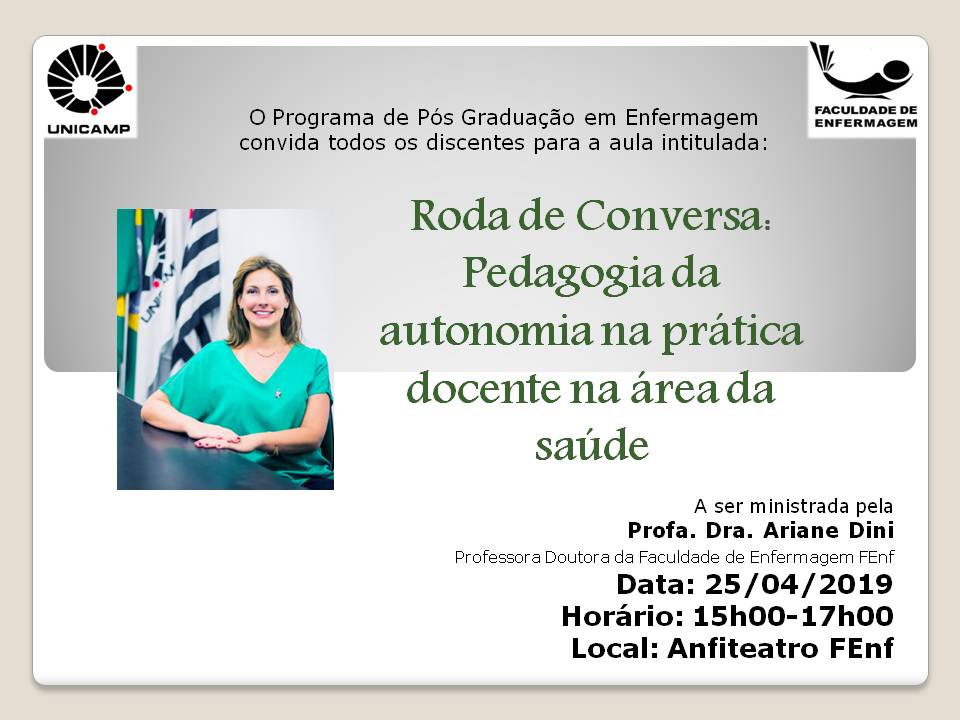 Roda de Conversa: Pedagogia da autonomia na prática docente na área da saúde