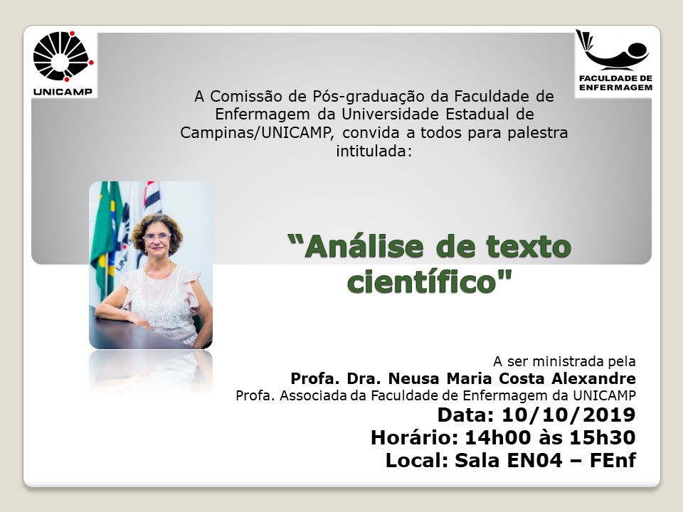 Palestra "Análise de texto Científico"